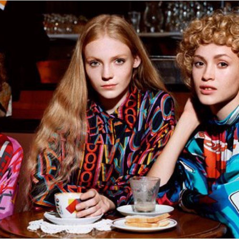 MSGM Winter 2018.19 “Milano” Printed High-Neck Silk Blouse